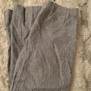 Striped Annie High Rise Wide Leg Cropped Pants